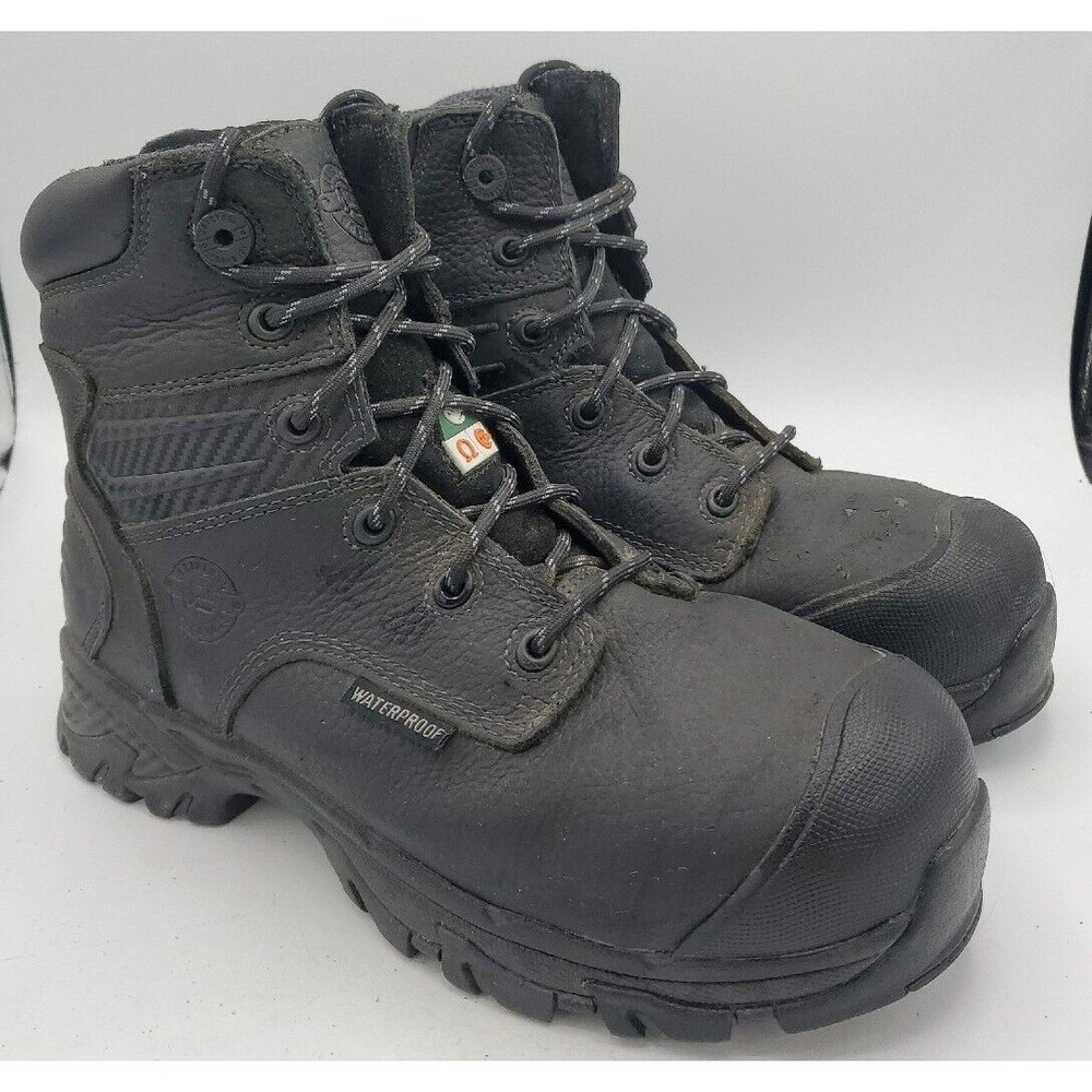 Justin 6” CSA Work Boots WATERPROOF Composite Safety Toe Black Leather 7.5 CW101